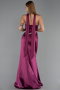 Robe de Soirée Longue Satin Prune ABU6554