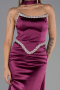 Robe de Soirée Longue Satin Prune ABU6554