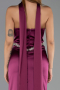Robe de Soirée Longue Satin Prune ABU6554