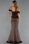 Robe Queue de Poisson Longue Satin Brun ABU6525