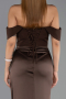 Robe Queue de Poisson Longue Satin Brun ABU6525