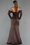 Robe de Soirée Longue Satin Brun ABU6555