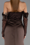 Robe de Soirée Longue Satin Brun ABU6555