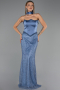 Robe de Soirée Grande Taille Longue Perlé Indigo ABU6258