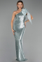 Robe de Soirée Longue Squameuse Menthe ABU6559