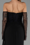 Robe De Soirée Mousseline Longue Noir ABU5791