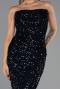 Robe de Soirée Longue Bleu Marine ABU6439