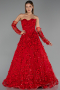 Robe de Soirée Longue Rouge ABU5658