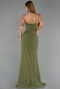 Robe de Soirée Longue Mousseline Vert Huile ABU6500