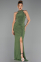 Robe de Soirée Longue Vert Huile ABU5422
