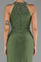 Robe de Soirée Longue Vert Huile ABU5422