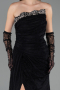 Robe de Soirée Longue Dantelle Noir ABU6562