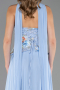 Robe de Soirée Longue Mousseline Bleu clair ABU6391