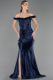 Robe de Soirée Longue Bleu Marine ABU6565