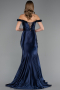 Robe de Soirée Longue Bleu Marine ABU6565