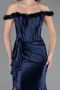 Robe de Soirée Longue Bleu Marine ABU6565