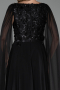 Robe de Soirée Longue Mousseline Noir ABU6566