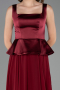Robe de Soirée Longue Mousseline Rouge Bordeaux ABU6568