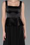 Robe de Soirée Longue Mousseline Noir ABU6568