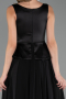Robe de Soirée Longue Mousseline Noir ABU6568