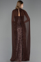 Robe de Soirée Longue Perlé Brun clair ABU6569