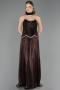 Robe de Soirée Longue Mousseline Brun ABU6570