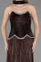 Robe de Soirée Longue Mousseline Brun ABU6570