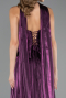 Robe de Soirée Longue Mousseline Violet ABU6570