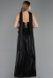 Robe de Soirée Longue Mousseline Noir ABU6570
