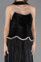 Robe de Soirée Longue Mousseline Noir ABU6570