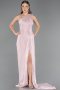 Robe de Soirée Longue Mousseline Poudre ABU6622