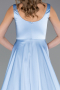 Robe de Soirée Longue Satin Bleu clair ABU6572