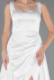 Robe de Soirée Longue Satin Blanc ABU6572