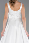 Robe de Soirée Longue Satin Blanc ABU6572