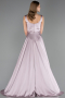 Robe de Soirée Longue Satin Couleur Rose ABU6572