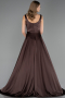 Robe de Soirée Longue Satin Brun ABU6572
