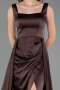 Robe de Soirée Longue Satin Brun ABU6572