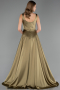 Robe de Soirée Longue Satin Vert Huile ABU6572