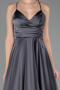 Robe de Soirée Longue Satin Anthracite ABU6573