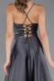 Robe de Soirée Longue Satin Anthracite ABU6573
