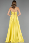 Robe de Soirée Longue Satin Pistache vert ABU6573