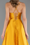 Robe de Soirée Longue Satin Moutarde ABU6573