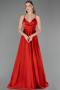 Robe de Soirée Longue Satin Brique ABU6573