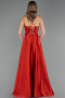Robe de Soirée Longue Satin Brique ABU6573