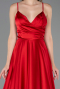 Robe de Soirée Longue Satin Rouge ABU6573