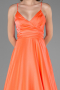 Robe de Soirée Longue Satin Corail ABU6573