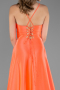 Robe de Soirée Longue Satin Corail ABU6573
