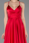 Robe de Soirée Longue Satin Couleur Cerise ABU6573