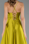 Robe de Soirée Longue Satin Vert Huile ABU6573