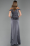 Robe Queue de Poisson Longue Satin Anthracite ABU6574